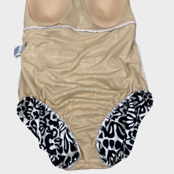 Lands' End Black & Ivory one-piece swimsuit size 10D - Picture 5 of 7